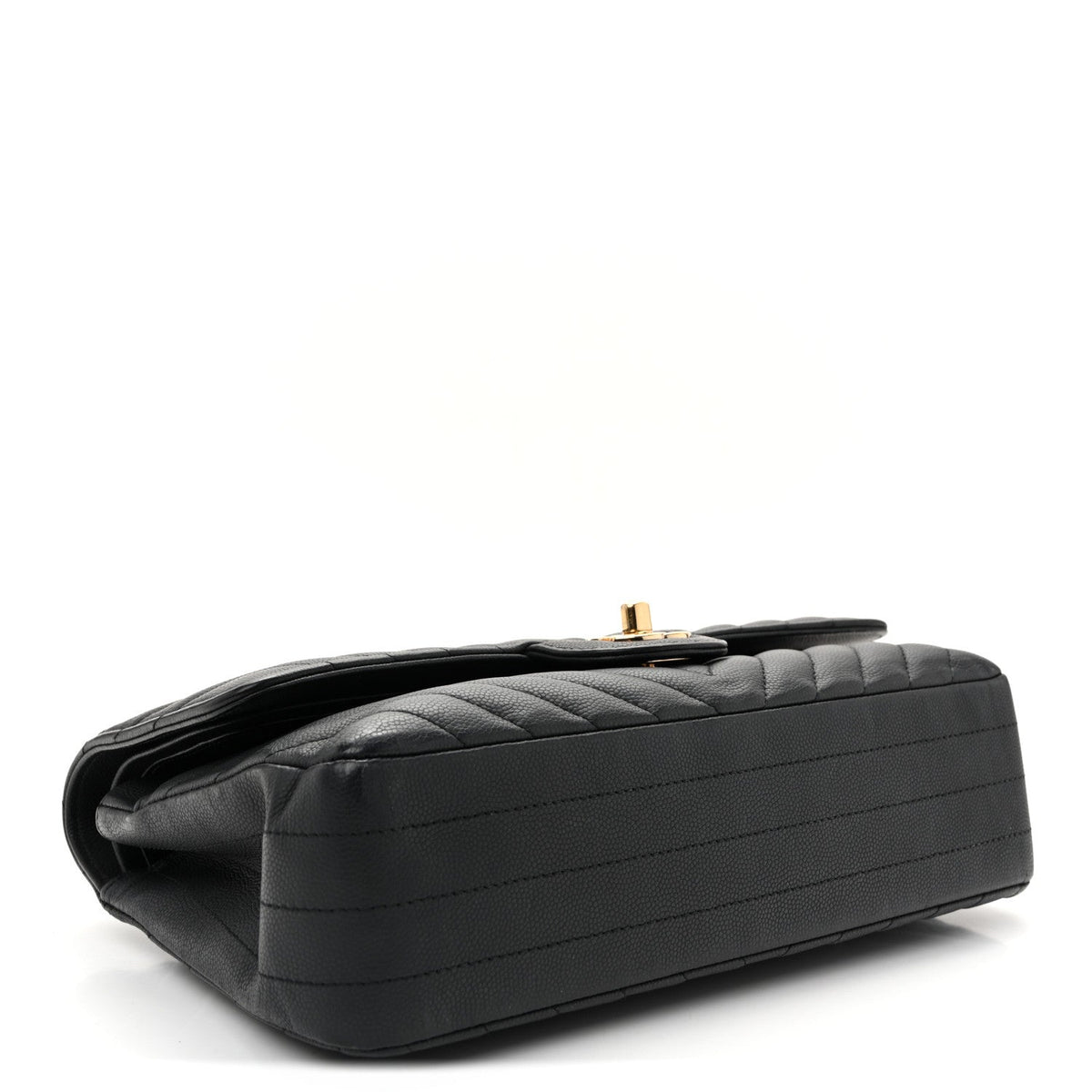 Matte Caviar Chevron Quilted Medium Double Flap Black At My store