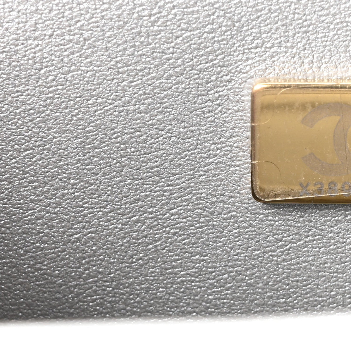 Hammered Metallic Calfskin Quilted Small Double Flap Silver At My store