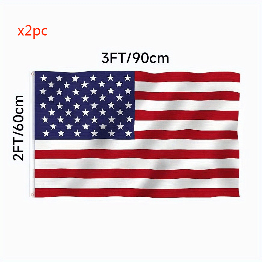 2026 New Production 1pc, American Flag, Bright Color And UV Fade Proof Polyester, Quadruple-Stitched Header And Double Stitched Edges, USA Flag With Brass Grommets For Outdoor Yard Garden Farmhouse Indoor Room Decor