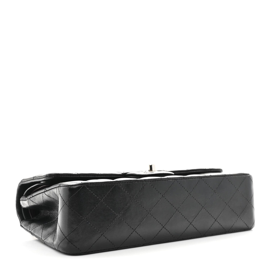Lambskin Quilted Medium Double Flap Black At My store