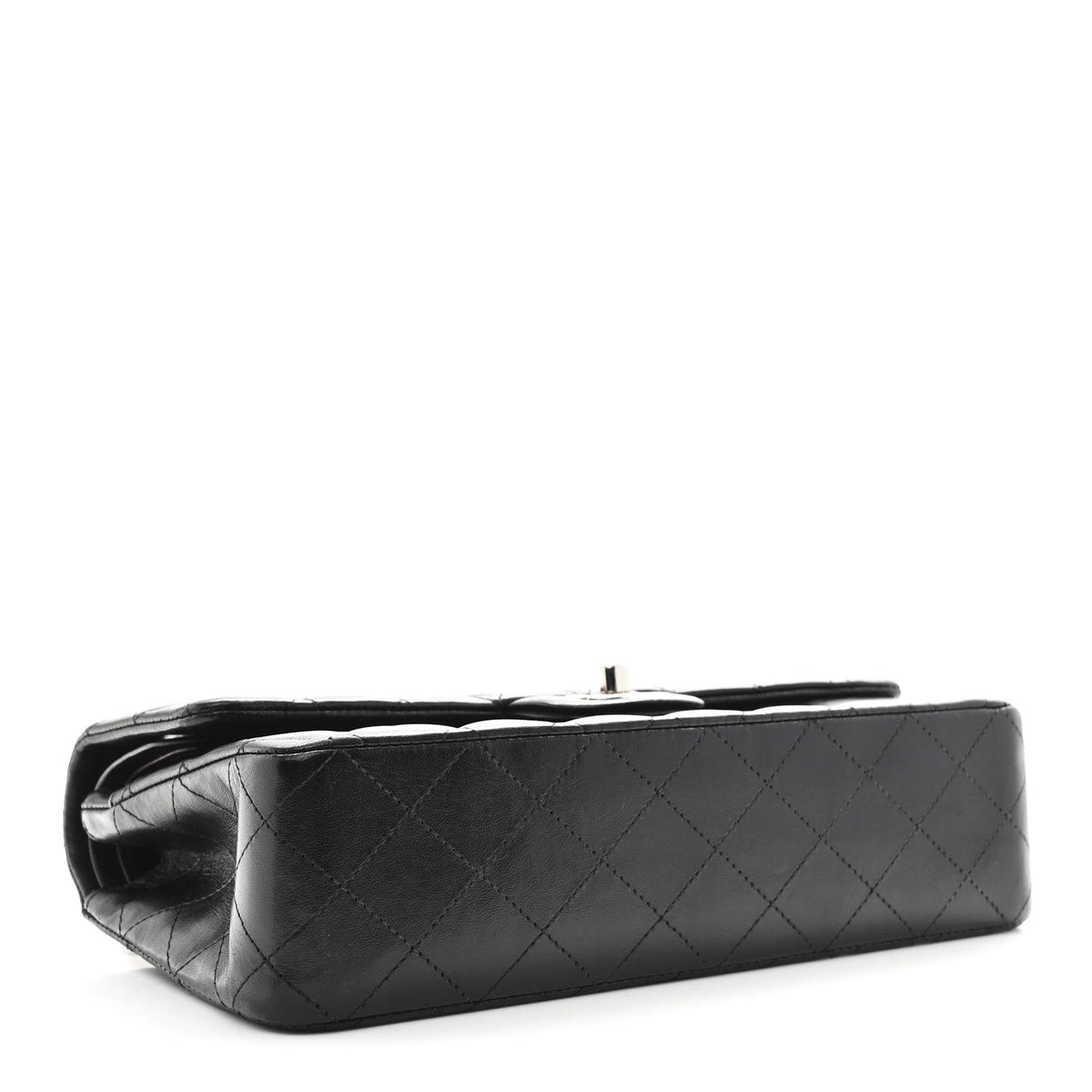 Lambskin Quilted Medium Double Flap Black At My store