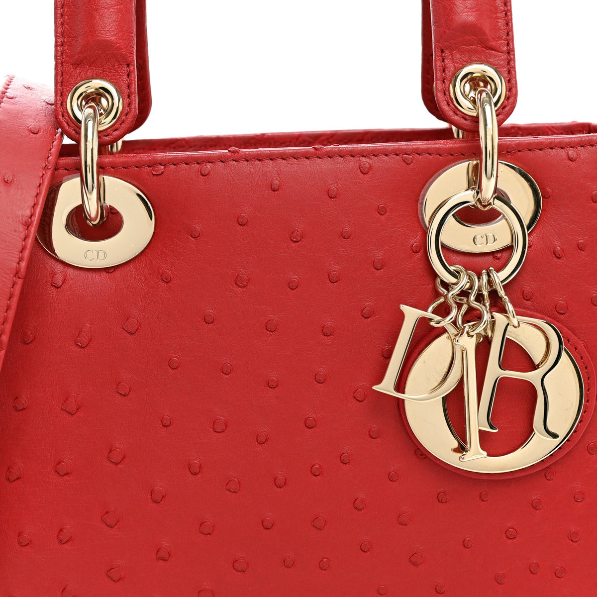 Ostrich Small Lady Dior Red AT My store