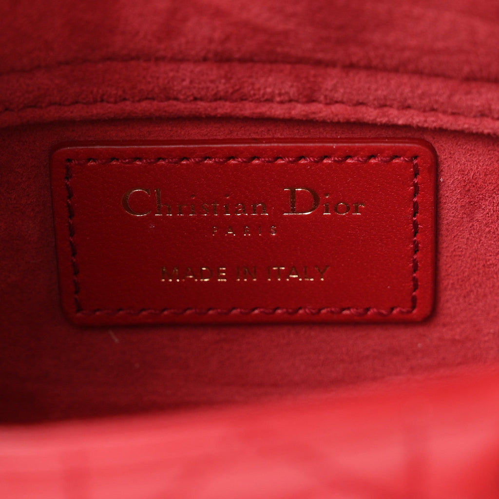 Lambskin Cannage Dioramour Micro Lady D-Joy Red AT My store
