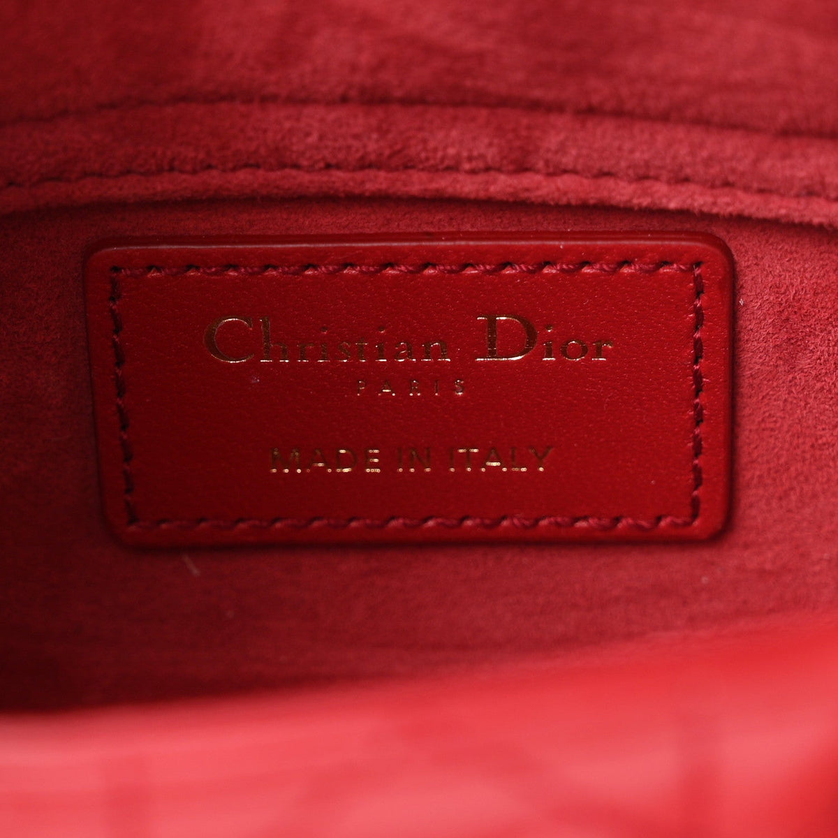 Lambskin Cannage Dioramour Micro Lady D-Joy Red AT My store