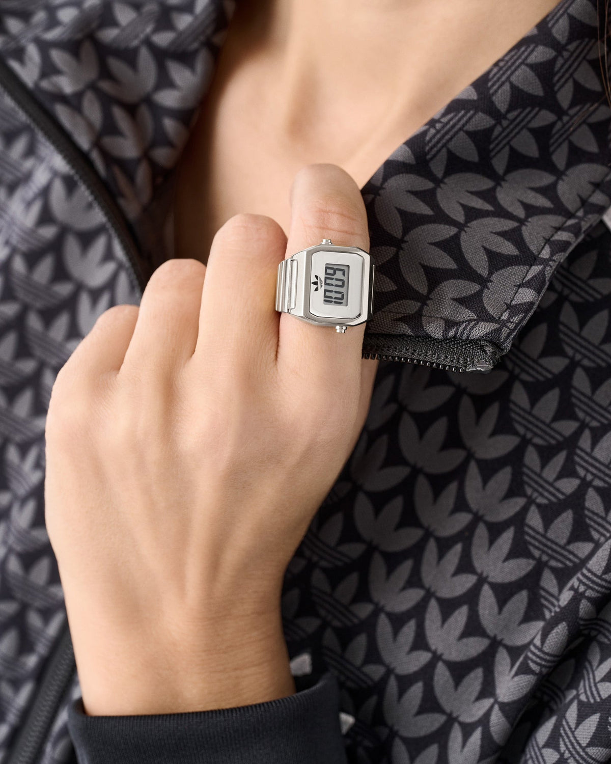 Best-Selling Adidas Digital Two Ring Watch Silver
