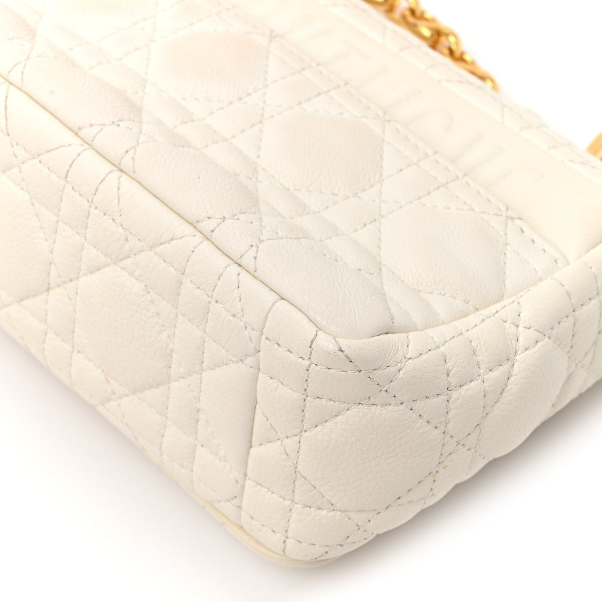 Grained Calfskin Cannage Small Caro Bag White AT My store