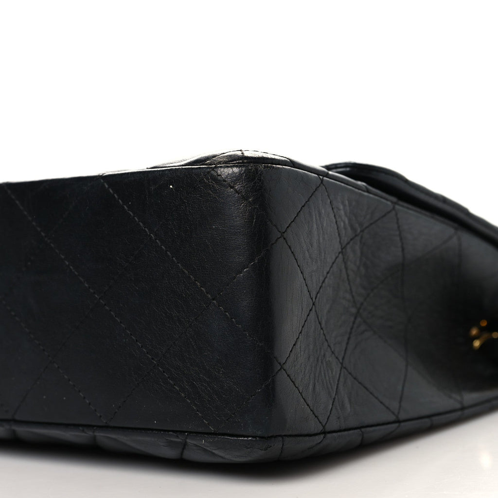 Lambskin Quilted Jumbo Double Flap Black At My store