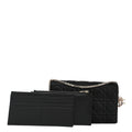 Satin Cannage Lady Dior Convertible Clutch Black AT My store