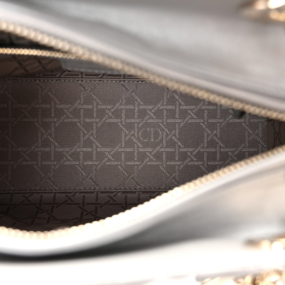 Pearly Lambskin Cannage Medium Lady Dior Grey AT My store