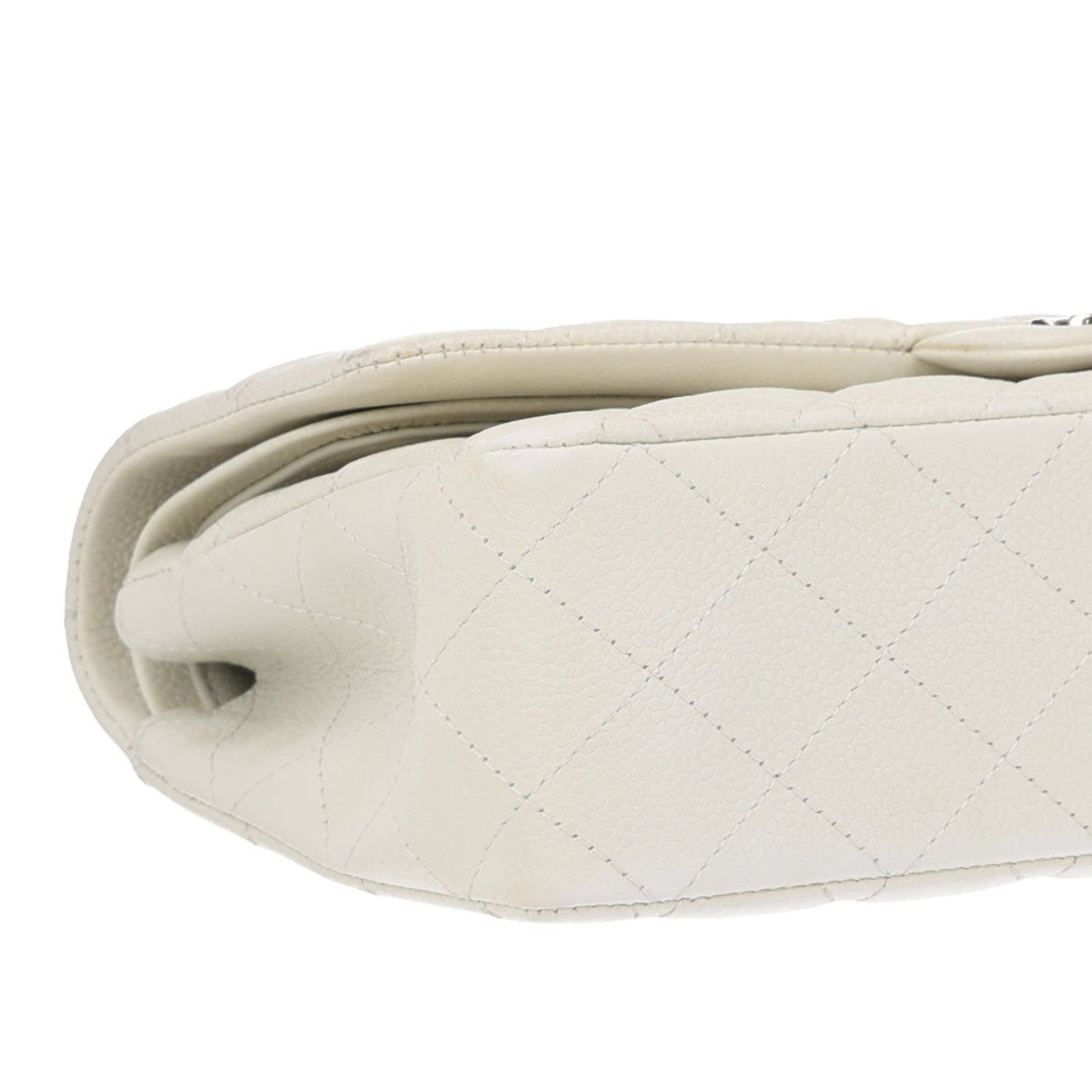 Caviar Quilted Medium Double Flap Light Green At My store