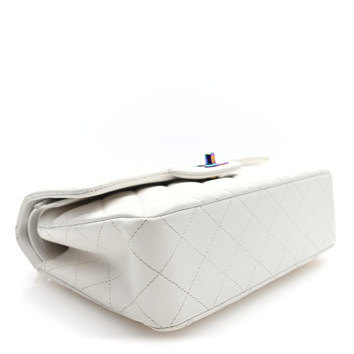 Caviar Quilted Rainbow CC Small Double Flap White At My store
