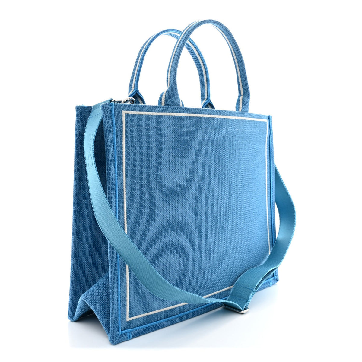 Cotton Toile De Jouy Oblique Embroidered Ulysses Dior Medium Book Tote With Strap Light Blue White AT My store