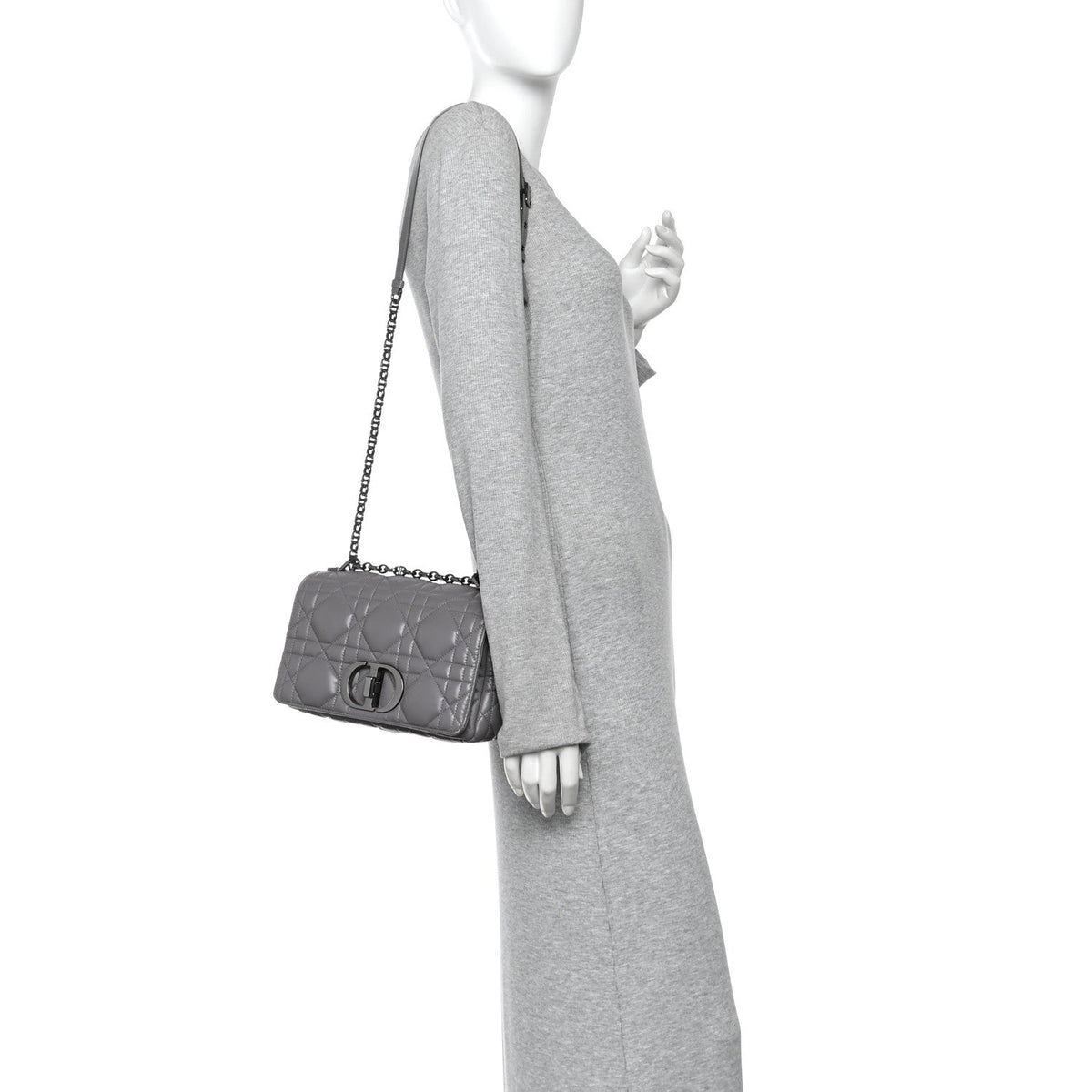 Calfskin Macrocannage Medium Caro Bag Iron Grey AT My store