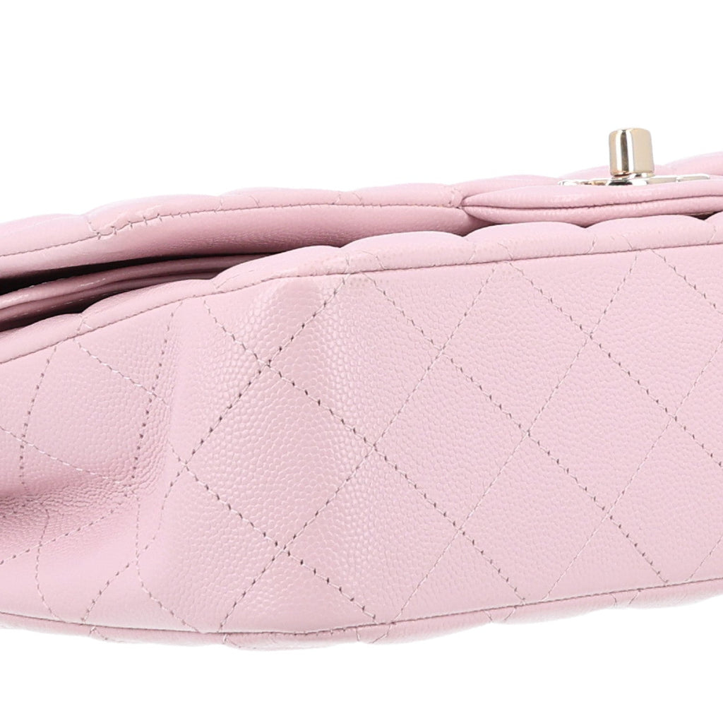 Caviar Quilted Medium Double Flap Light Pink At My store