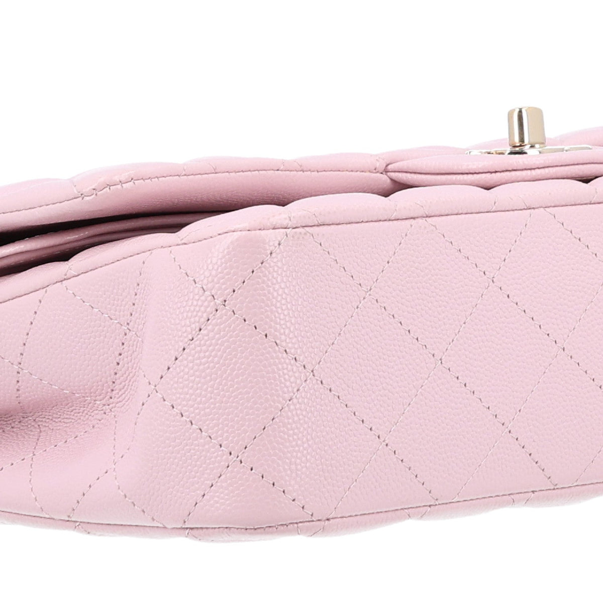 Caviar Quilted Medium Double Flap Light Pink At My store