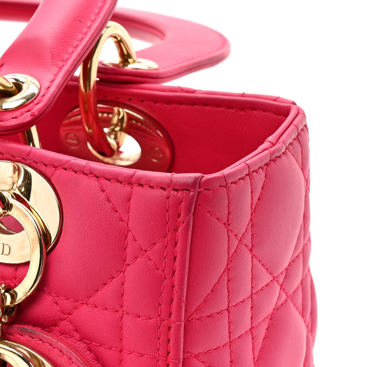 Lambskin Cannage Medium Lady Dior Fuchsia AT My store