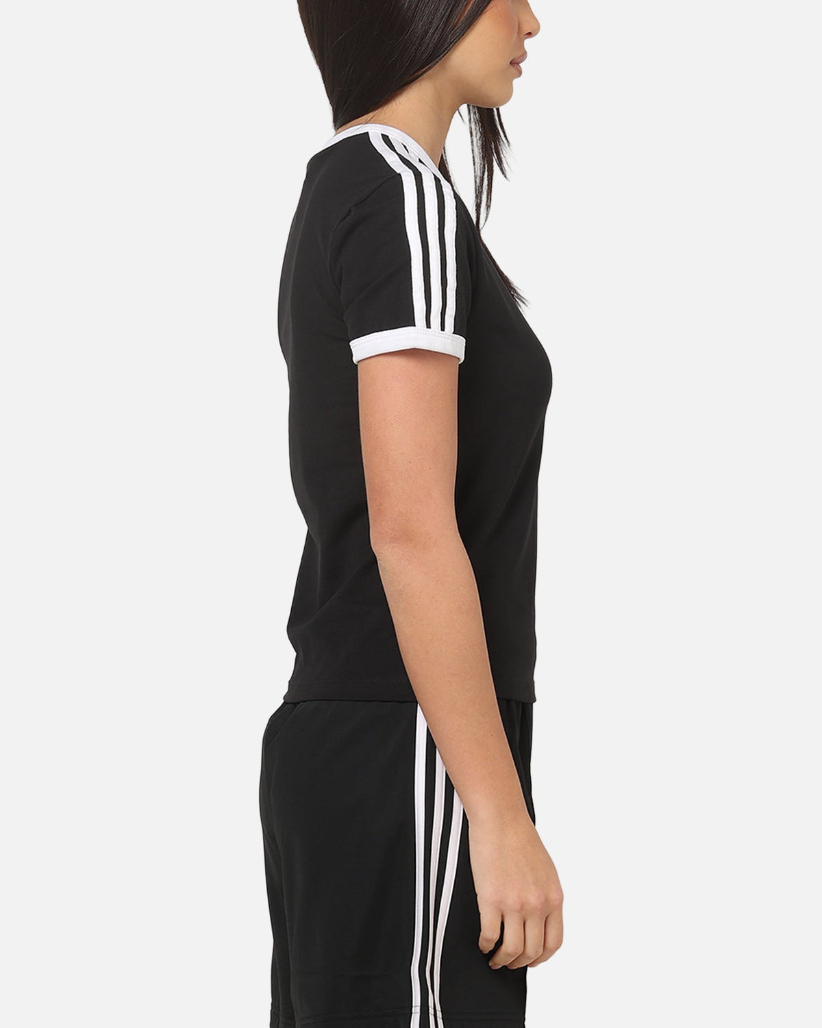 Best-Selling Adidas Women's 3 Stripe Slim T-Shirt Black/White