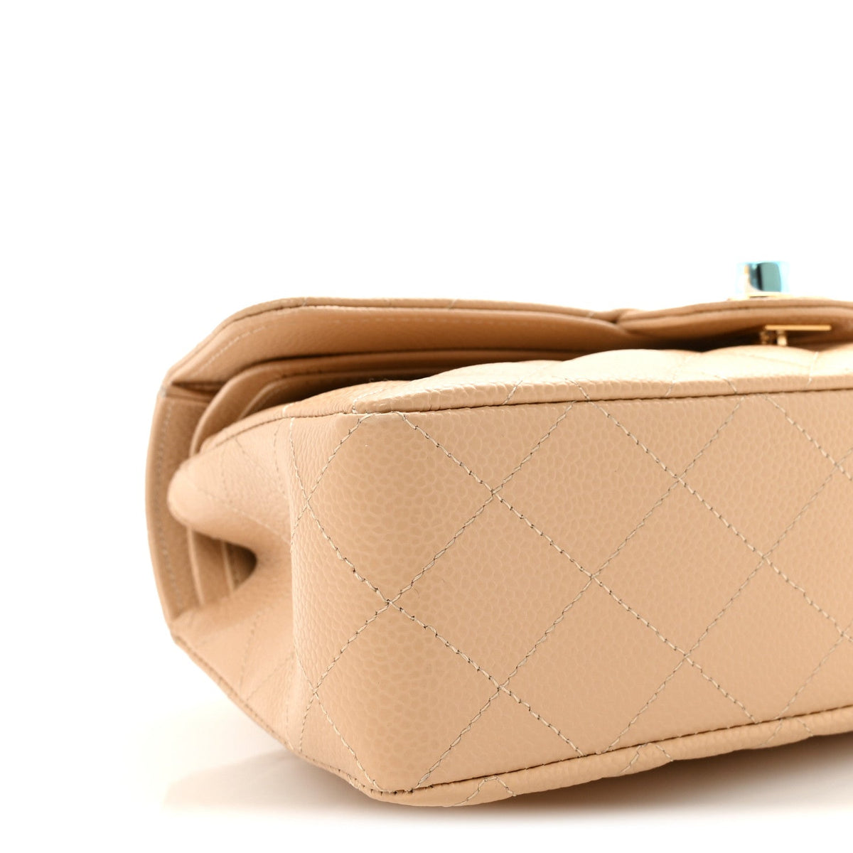 Caviar Quilted Small Double Flap Beige At My store