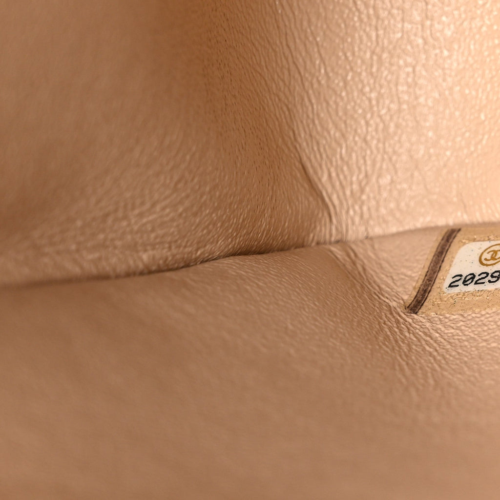 Caviar Quilted Jumbo Double Flap Beige At My store