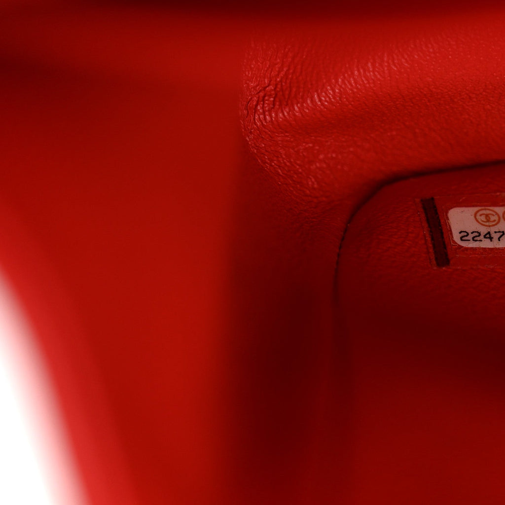 Lambskin Quilted Jumbo Double Flap Red At My store