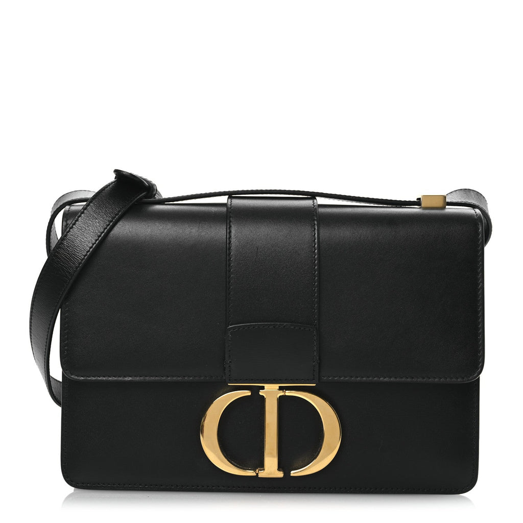 Box Calfskin 30 Montaigne Flap Bag Black AT My store