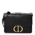 Box Calfskin 30 Montaigne Flap Bag Black AT My store