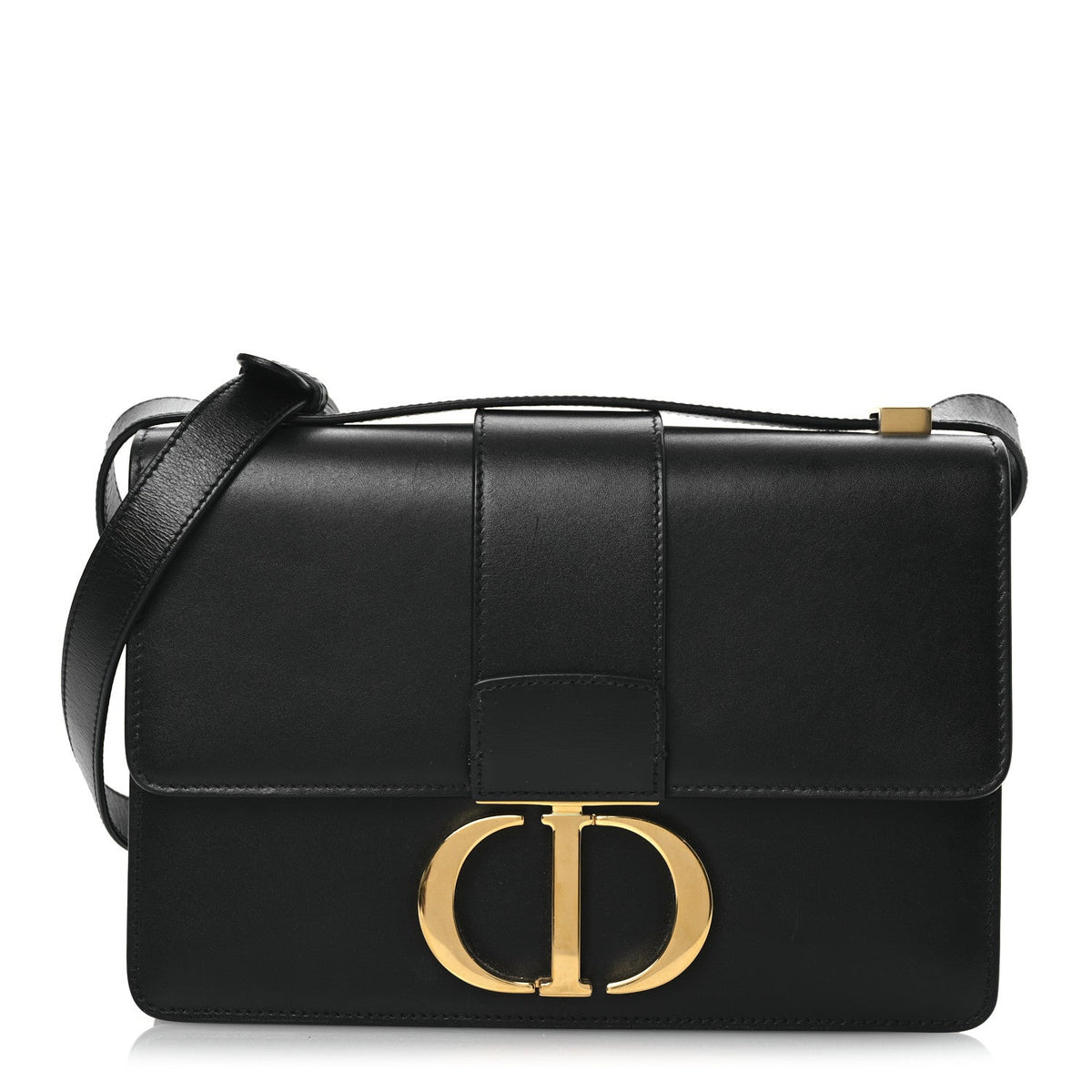 Box Calfskin 30 Montaigne Flap Bag Black AT My store