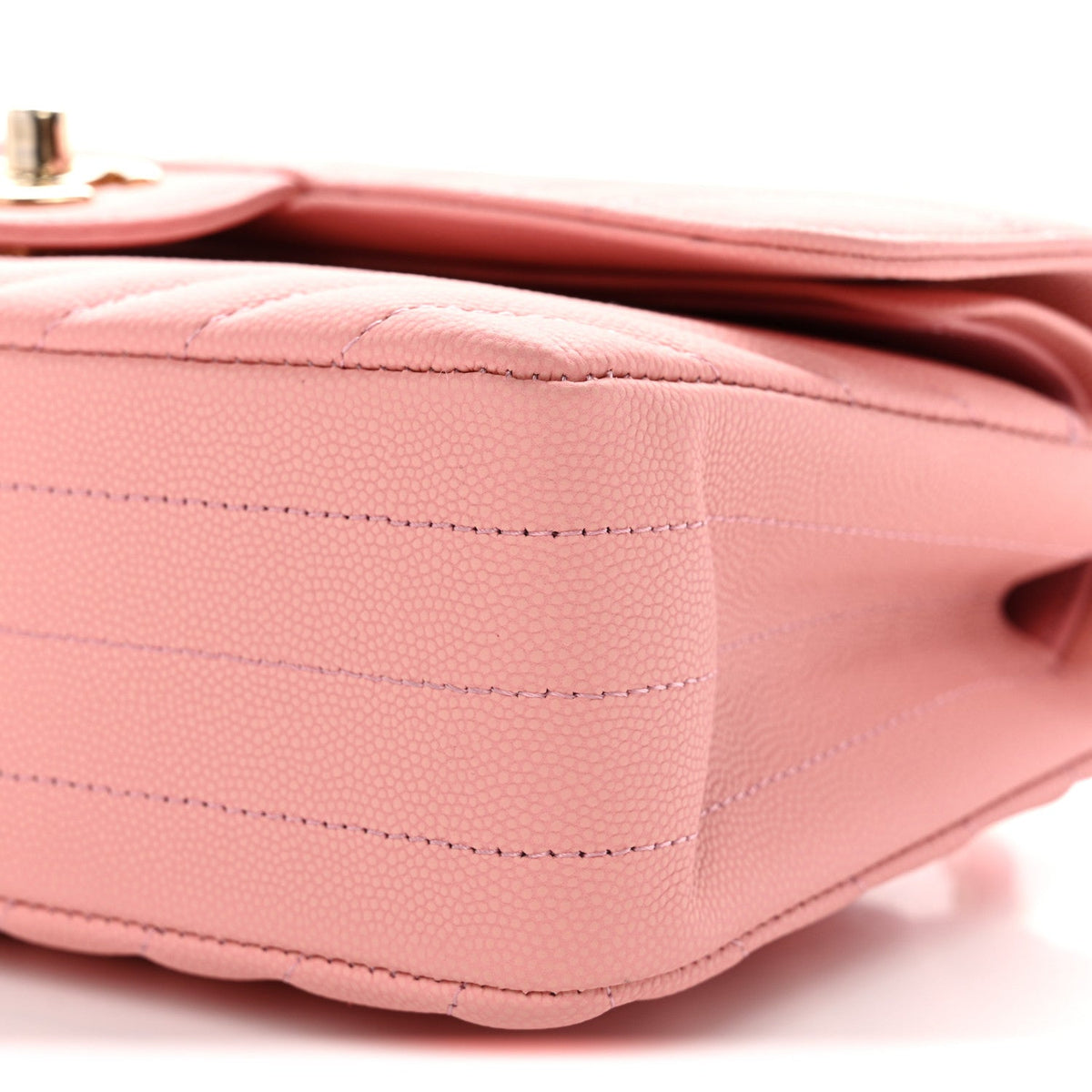 Caviar Chevron Quilted Small Double Flap Pink At My store
