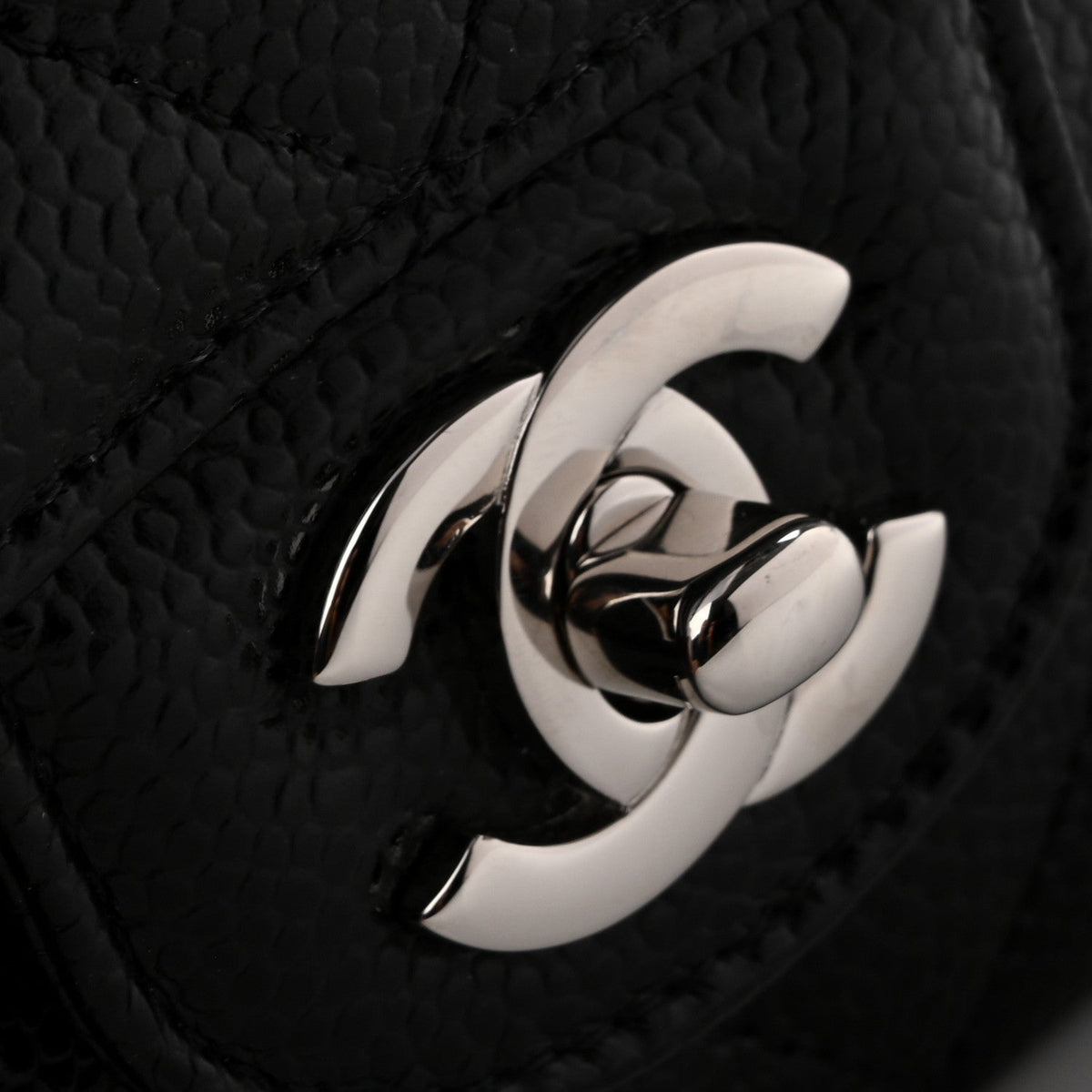Caviar Quilted Medium Double Flap Black At My store
