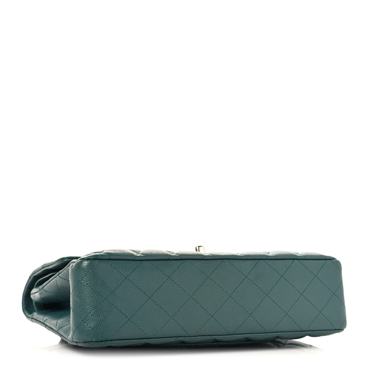 Caviar Quilted Medium Double Flap Green At My store