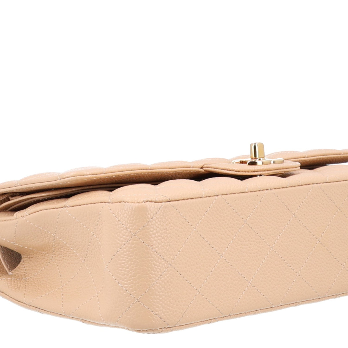 Caviar Quilted Medium Double Flap Beige At My store