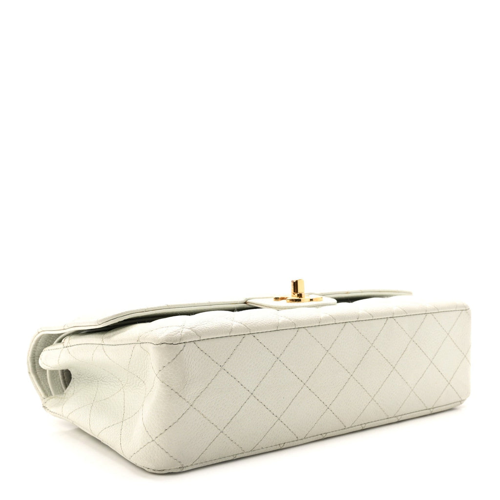 Caviar Quilted Medium Double Flap Light Blue At My store