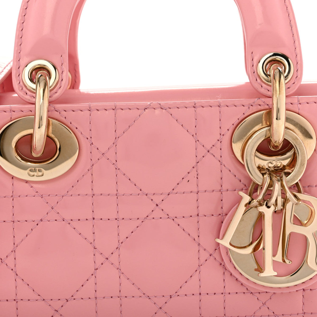 Metallic Lambskin Cannage Small Lady D-Joy Pink AT My store