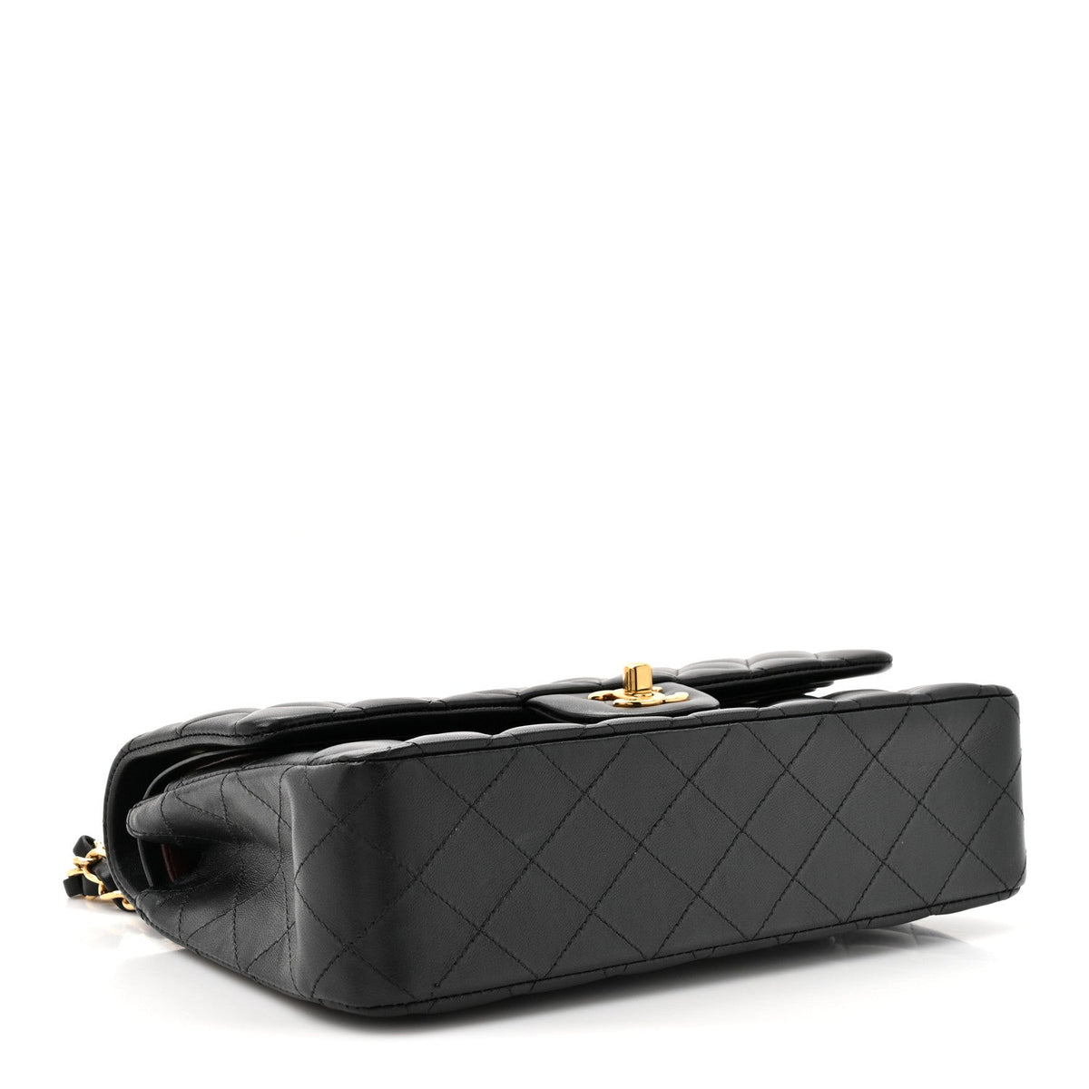 Lambskin Quilted Small Double Flap Black At My store
