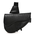 Calfskin Perforated Oblique Galaxy Mens Saddle Bag Black AT My store