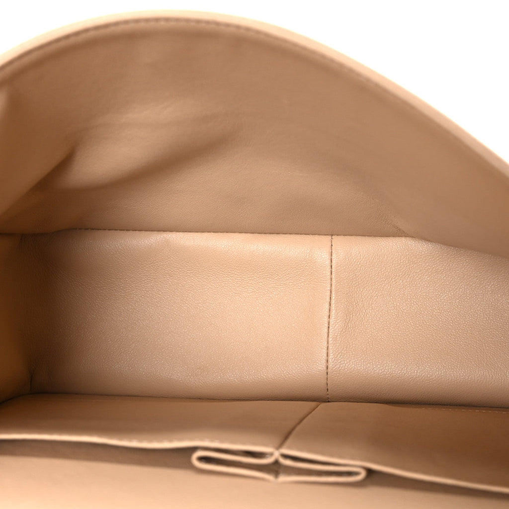 Caviar Quilted Jumbo Double Flap Beige At My store