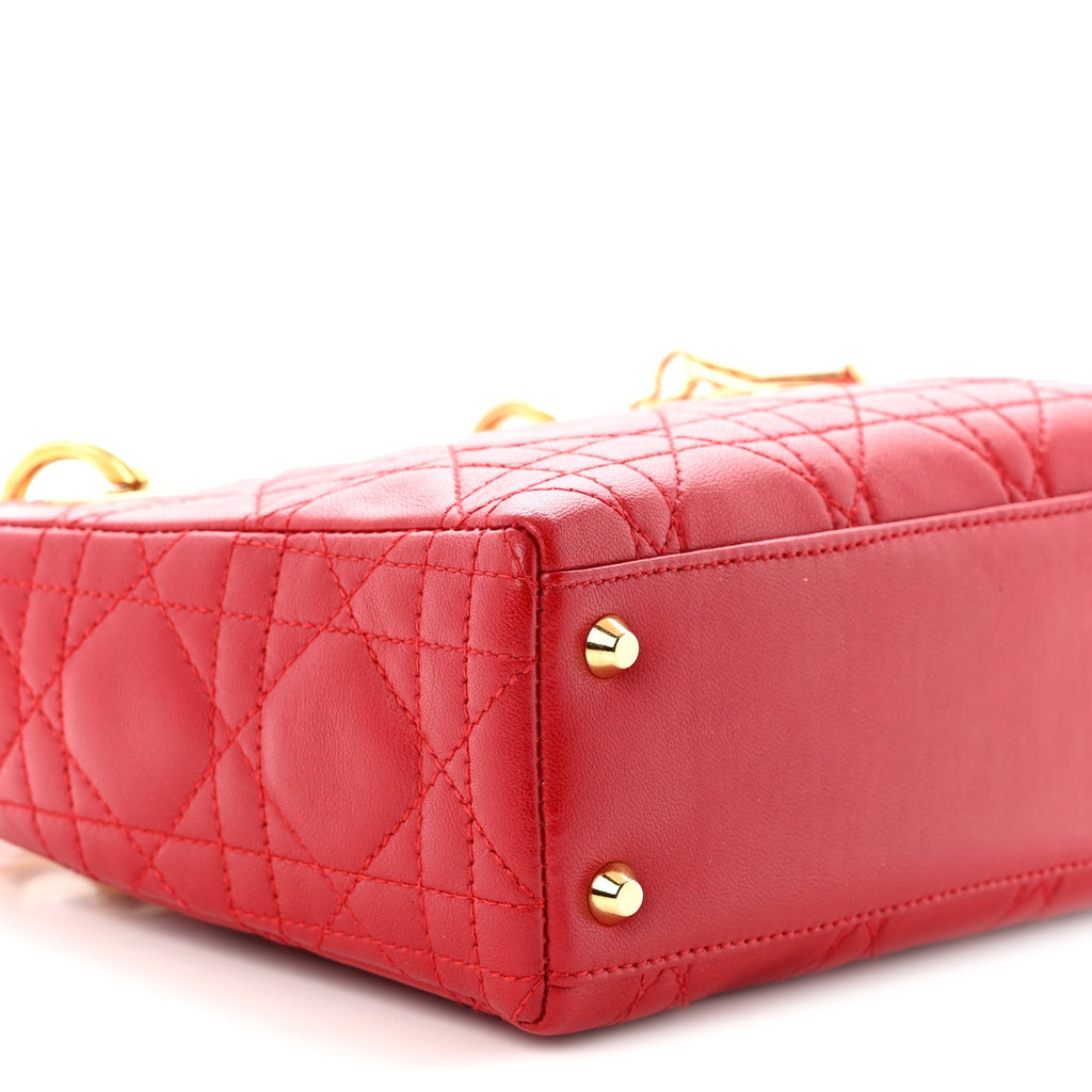 Lambskin Cannage Mini Lady Dior Red AT My store
