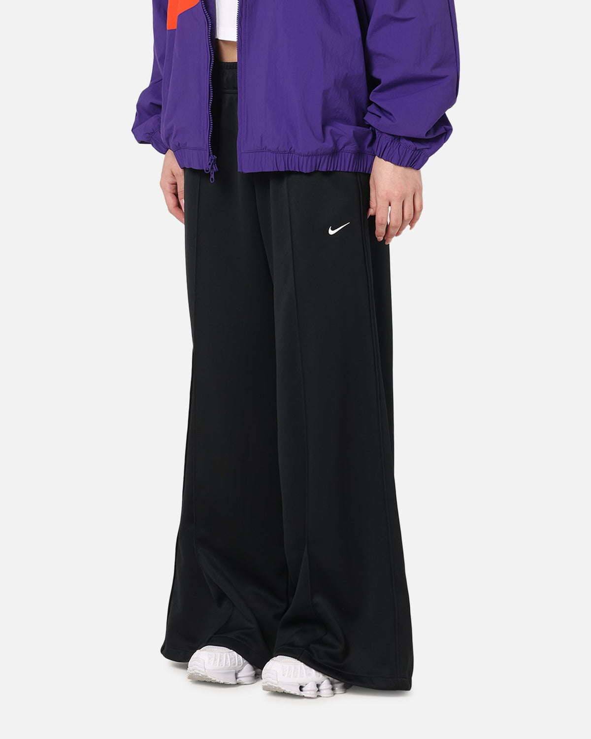 Top Seller Nike Women's Sportswear Mid-Rise Wide-Leg Track Pants Black/Black/Sail