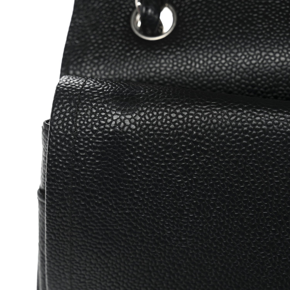 Caviar Quilted Jumbo Double Flap Black At My store