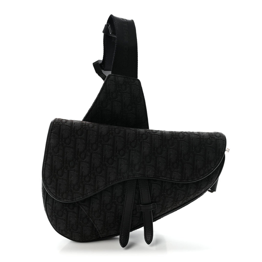 Oblique Mens Saddle Bag Black Blue AT My store