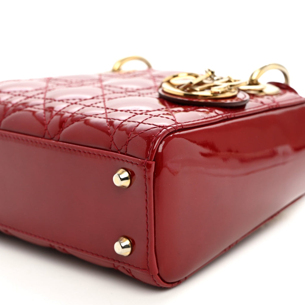 Patent Cannage Mini Lady Dior Red AT My store