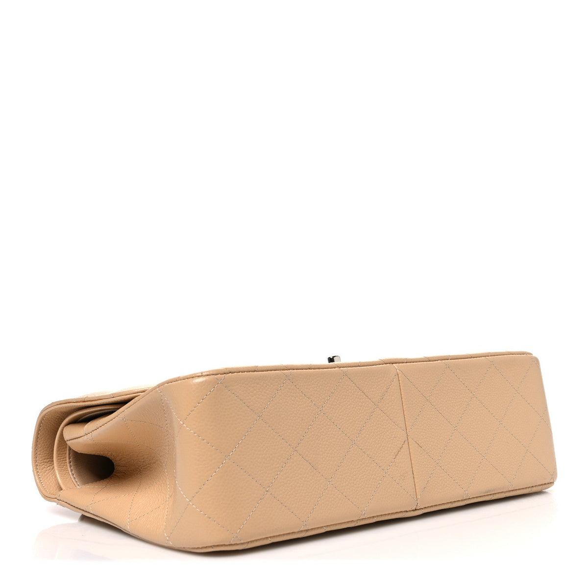 Caviar Quilted Jumbo Double Flap Beige At My store