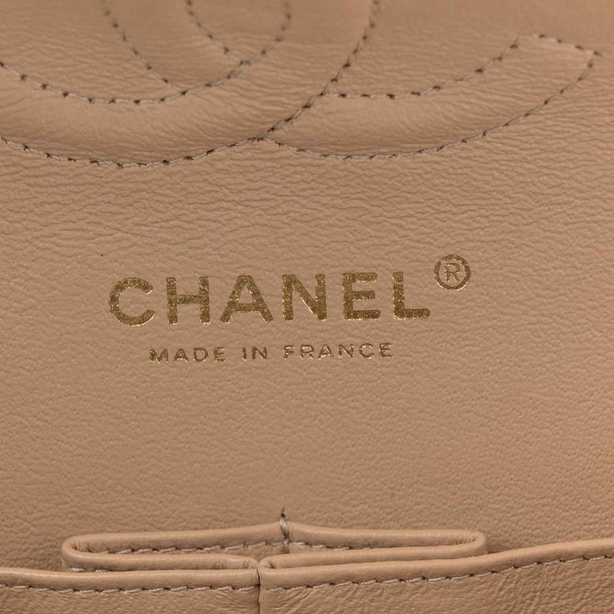 Caviar Quilted Medium Double Flap Beige At My store