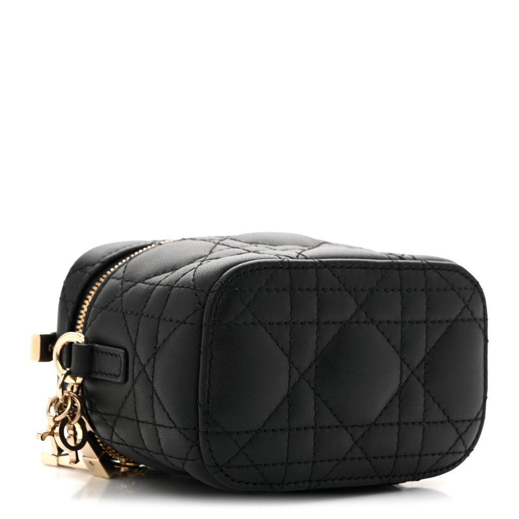 Lambskin Cannage Micro Lady Dior Vanity Case Black AT My store