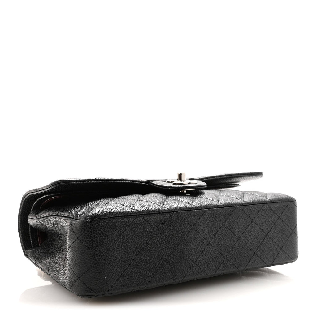Caviar Quilted Medium Double Flap Black At My store