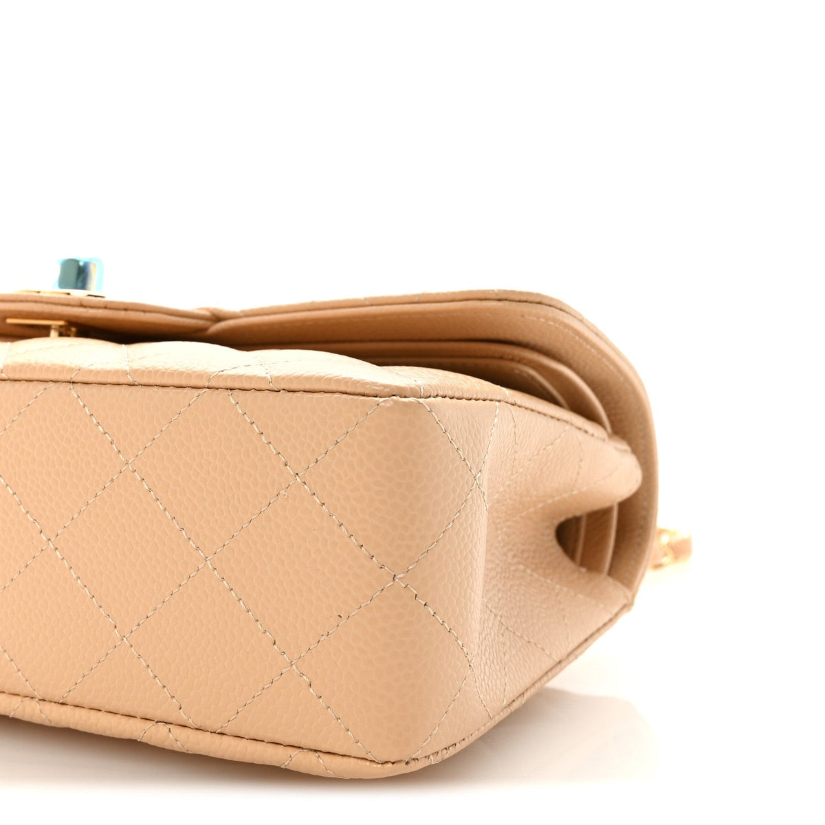 Caviar Quilted Small Double Flap Beige At My store