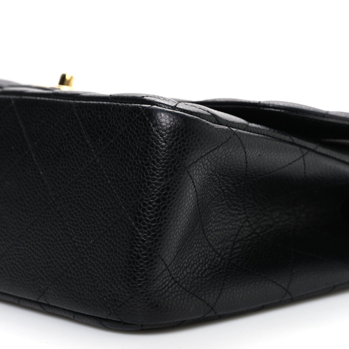 Caviar Quilted Jumbo Double Flap Black At My store