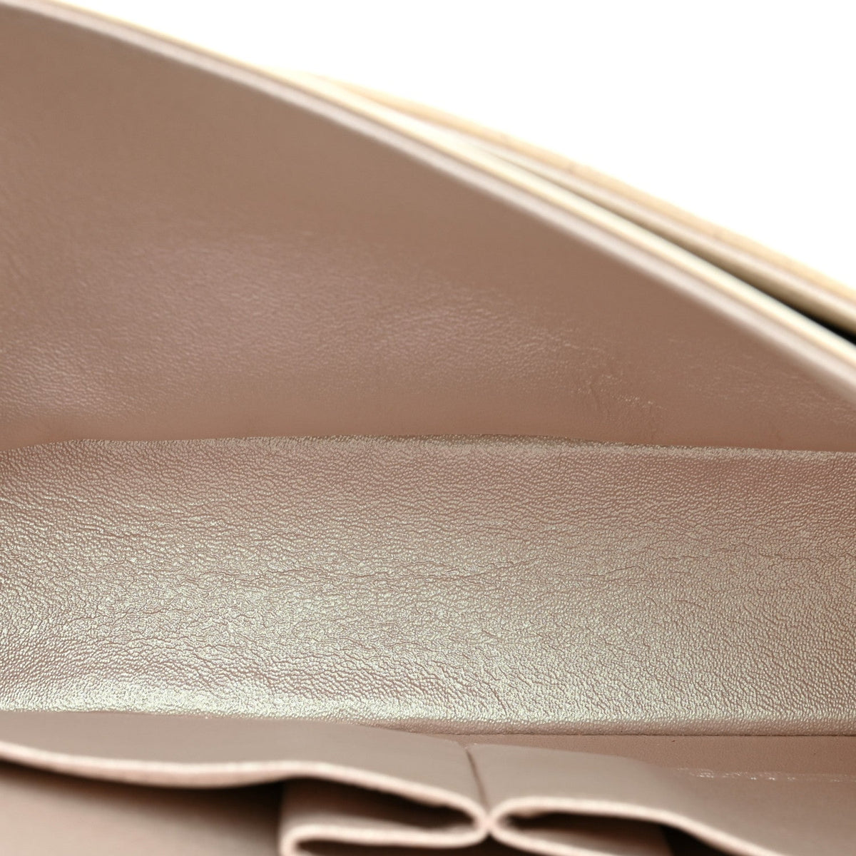 Iridescent Lambskin Quilted Medium Double Flap Ivory At My store
