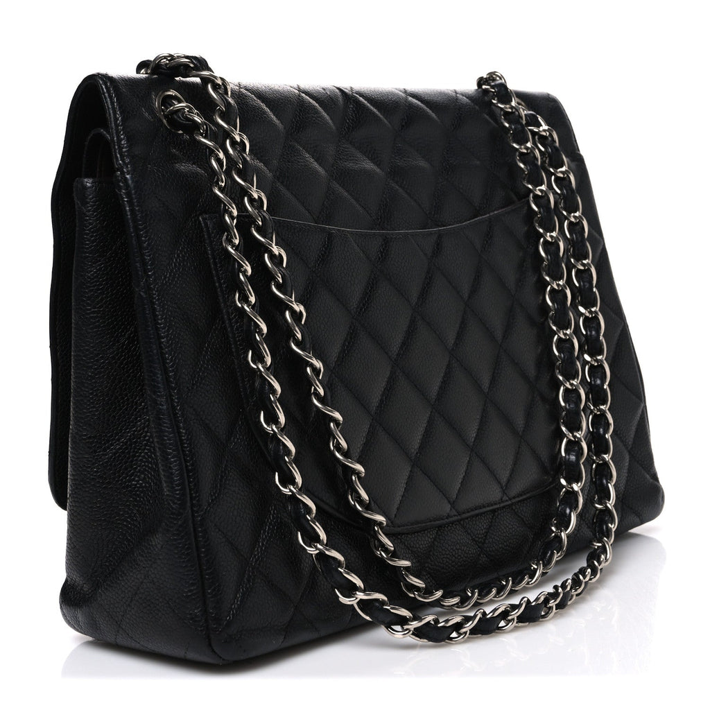 Caviar Quilted Maxi Double Flap Black At My store