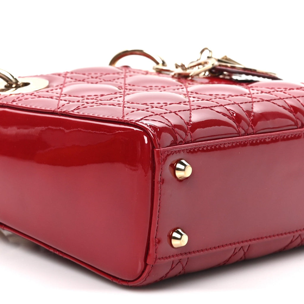 Patent Cannage Mini Lady Dior Red AT My store